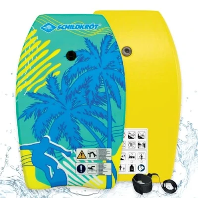 Image de Schildkröt Natation Planche de Bodyboard M, Revêtement en Nylon et Noyau Mousse EPS, 68 x 43 cm, avec Sangle Sécurité pour Fixation à la Main ou au Pied, Poids Maximum: 60 kg, 970321