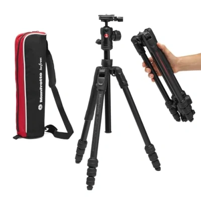 Image de Manfrotto Befree Advanced AS, Camera Tripod, Twist Lock, Compatible with Arca Swiss, Portable, Compact Travel Tripod Kit, Ball Head, Aluminium for DSLR, Mirrorless Cameras, Accessories