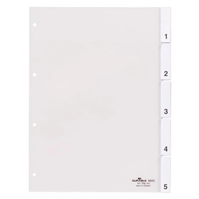 Image de Durable 682019 Index A4 avec Onglets Soudés, 5Pcs, 1 Pièce, Transparent