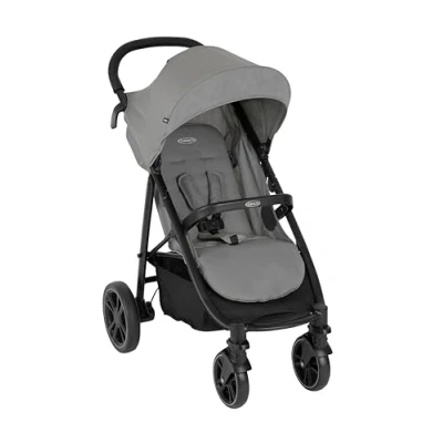 Image de Graco EeZeFold Poussette à pliage rapide, de la naissance environ 3 ans (0 15kg), avec habillage pluie, gris, Steeple Gray
