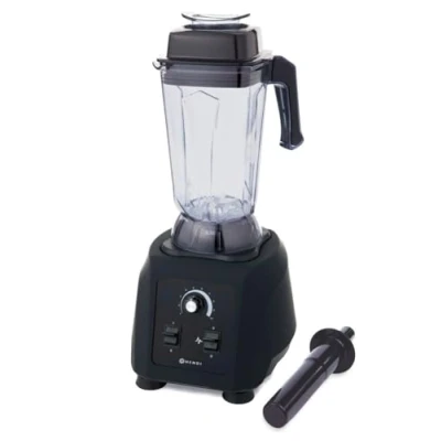 Image de HENDI Blender Sans BPA, Mixeur à haute puissance, Manuel, avec pichet de 2,5L, résiste aux températures 40C 90C, Smoothie Cocktails Desserts, 230V, 1680W, 270x250x(H)550mm, BPA