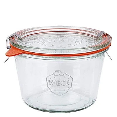 Image de Weck Lot de 10 bocaux en verre avec joints caoutchouc et 2 pinces fermeture 370 ml (1/4 l)