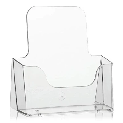 Image de VITAdisplays NE 166 Lot de 2 présentoirs table pour prospectus Transparent Format A5