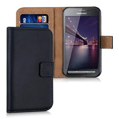 Image de kwmobile Étui à Rabat Compatible avec Samsung Galaxy Xcover 3 Coque Simili Cuir Compartiment Cartes Support Noir