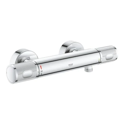 Image de GROHE mitigeur robinet thermostatique douche Precision Feel, montage mural, indicateur de température, poignées moletées, filtres intégrés, rosaces incluses, chromé, 34790000 (Import Allemagne)