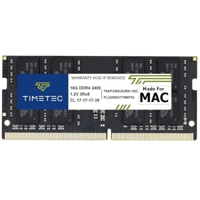 Image de Timetec 16 Go Compatible pour Apple iMac 2017 (27&#039;&#039; avec Retina 5K, 21,5 pouces Retina/Non 4K) DDR4 2400 MHz PC4 19200 CL17 Mémoire SODIMM MAC RAM Mise à niveau 18,1/18,2/18,3