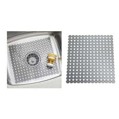 Image de iDesign Orbz protection évier tapis en plastique egouttoir a vaisselle à découper graphite