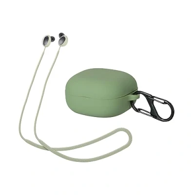 Image de kwmobile Housse et Sangle Compatible avec Samsung Galaxy Buds 2 Coque Set en 1 Silicone pour écouteurs sans Fil Vert