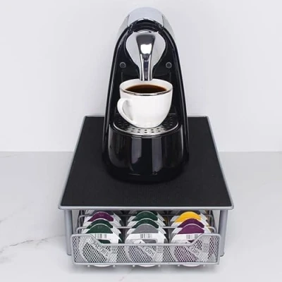 Image de HUOLE Tiroir à Capsule de Café, Porte Dosette Café avec Pieds en Caoutchouc Antidérapants, Compatible Dolce Gusto ou Vertuo, Support Pouvant Contenir Empilables 28*42*9.5cm