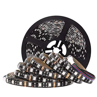 Image de Bande lumineuse LED SMD 5050 RVB étanche DC 12 V 60 LED/m 5 m 300 PCB Noir, rgb, Waterproof IP65