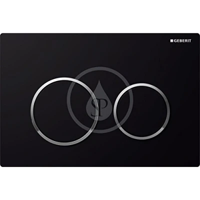 Image de GEBERIT Plaque de déclenchement Omega20 rinçage Double Touche Noir/chromé brillant 115.085.KM.1
