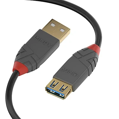 Image de Rallonge USB 3.0 type A LINDY Anthra Line 0.5m Double blindage Connecteurs plaqués or