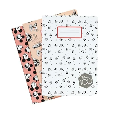 Image de Grupo Erik Lot de 3 Carnets Pointillés Disney, Mickey Carnet Notes A5, Notebook, Voyage, Recettes, Journal Intime