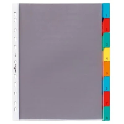 Image de Durable 663119 Registre d&#039;enveloppes A4 8 sections, 1 pièce, transparent avec onglets de couleur