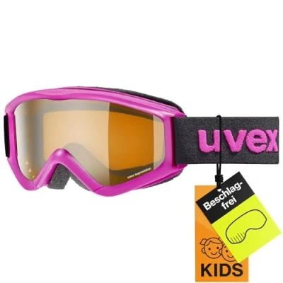 Image de uvex Speedy Pro Masque de Ski pour Enfants à Contraste Accentué Champ Vision Élargi et Anti Buée Pink/lasergold One Size