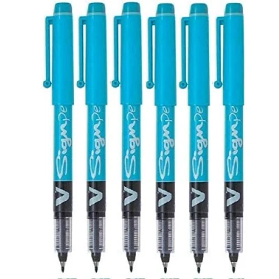 Image de Pilot bleu clair V SIGN Pen encre liquide pointe Moyenne 2 mm Ligne 0,6 Largeur fibre point Marqueurs graphique sw vsp (Lot de 6)