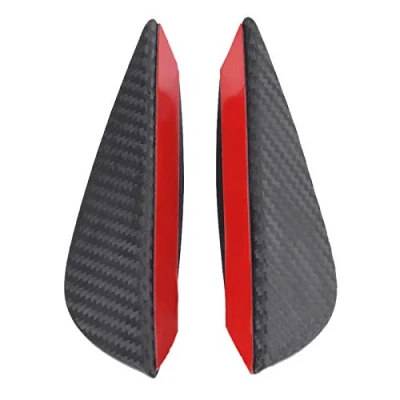 Image de Qiilu 4Pcs Universal ABS Carbon Fiber Avant à lèvres ailettes répartiteur Corps Spoiler Canards Valence Menton Pare Chocs Kit