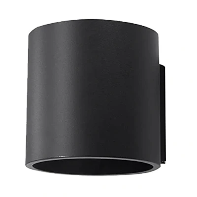 Image de SOLLUX LIGHTING Orbis Applique Murale Spot Design Moderne avec Abat jour Cylindrique Fabriqué en Aluminium 1 x Ampoule G9 Remplaçable Noir, 10 12 cm