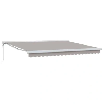 Image de vidaXL auvent rétractable Automatique Gris Clair 400x300 cm, Tissu de Remplacement pour 4x3 m Cadre