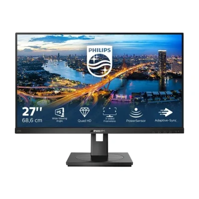 Image de Philips Moniteur 275B1 68 cm (27 Pouces) (DVI, HDMI, DisplayPort, hub USB, Temps de réponse 4 ms, 2560x1440, 75 Hz, FreeSync, Pivot) Noir