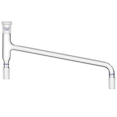 Image de Labasics Adaptateur de Distillation en Verre, Chimie Coudé à 75 Degrés Verre Borosilicaté Laboratoire avec 14/20 Joints Standard pour Appareil