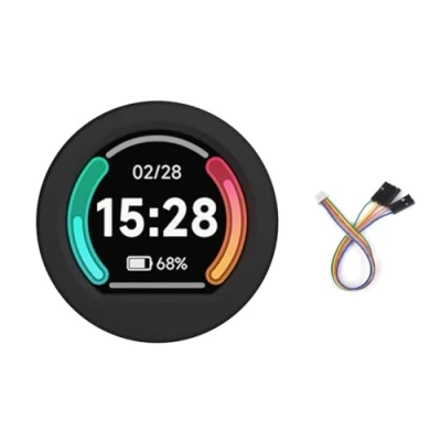 Image de RP2040 MCU Board with 0.99 Inch Round LCD Display Module B CNC Metal Case 240 x Resolution 65K RGB Colours IPS Screen Based on Raspberry Pi RP2040, Accelerometer and Gyroscope Sensor