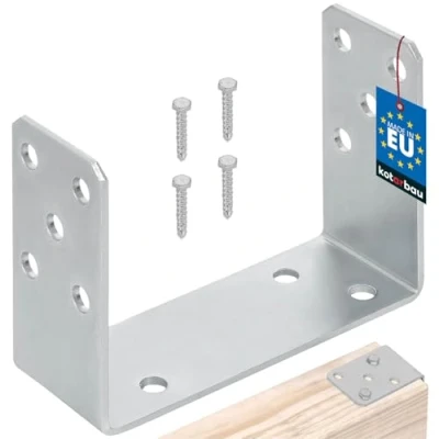 Image de KOTARBAU® Base de Poteau U à Visser 150 mm Argent Galvanisé Chaud La Solution Excellente pour Relier Différents Éléments