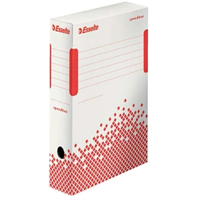 Image de Esselte Boîte à Archive Speedbox, 80 mm, A4, de Transfert, Carton Ondulé 100% Recyclé, Lot 25, Blanc, 623985