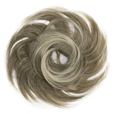 Image de CAISHA Pièce De Cheveux Cravate Chignons Coiffures Mariée Volumineux Chignon Désordonné Légèrement Ondulé Mélange Blond Foncé G22B