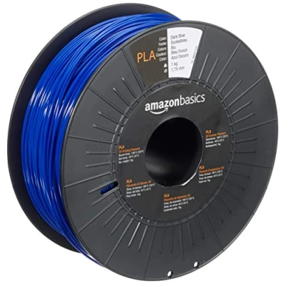 Image de Amazon Basics Filament PLA pour imprimante 3D, 1.75 mm, Bleu foncé, Bobine, 1 kg