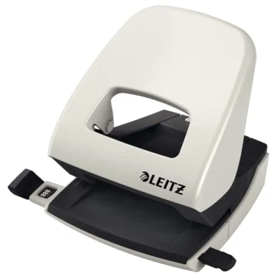 Image de Leitz Perforatrice Sans Effort, Capacité 30 Feuilles, Gris clair, Métal, Réglette de Guidage avec Repères, NeXXt, 50080085