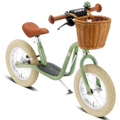 Image de Puky LR XL BR Classic Vélo vintage Vert rétro Cadre profond et marchepied Pneus à air 12,5&quot; 2,0&quot; Sécurité avec frein en V &amp; entrée spéciale Idéal partir de 3 ans taille 95 cm