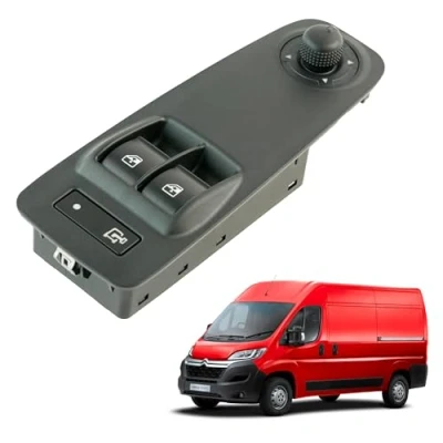 Image de Bouton leve vitre compatible pour Boxer 3, Jumper Ducato 3 (à partir de 2006) commande lève avant gauche (conducteur) 735487423 735421714