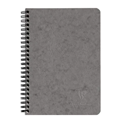 Image de Clairefontaine 785665C Collection Age Bag Un Carnet à Pochettes Gris A5 14,8x21 cm 120 Pages Détachables Lignées + 3 Intercalaires avec Poches de Rangement Couverture Carte Lustrée Grain Cuir