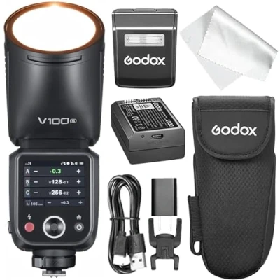 Image de Godox V100S Flash pour Caméra Speedlite, V100 S 100W avec Écran Tactile, TTL HSS 1/8000s, Compatible Sony A9 III, a7 a7C II, IV, a7C, RV, a7/a7S III et a6700/zv e10/a6400/zv e10 II