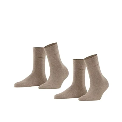 Image de Esprit Basic EASY 2PACK UNI Chaussettes, Femme, Taille: 35 38, Nutmeg mel (5410)