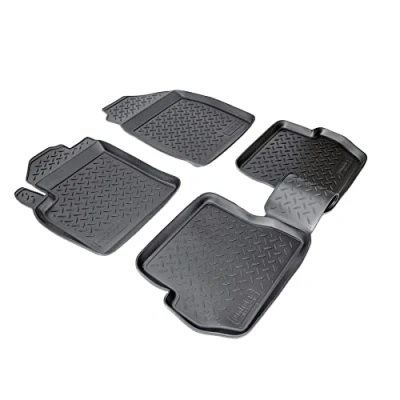 Image de Recambo Tapis de sol en caoutchouc 3D compatible avec Ford Fusion JU2 année construction 20022012 voiture Ajustement parfait rebord Noir