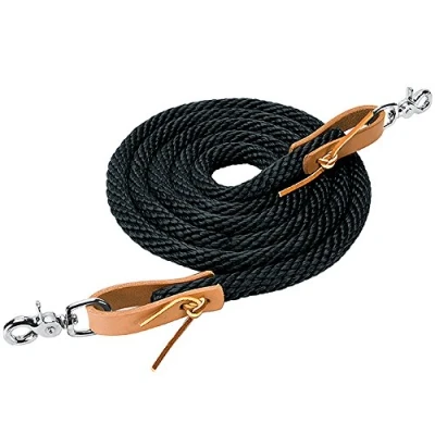 Image de Weaver Lènes Poly Roper en Cuir, 35 2027 S1, Noir, 3/8 inches