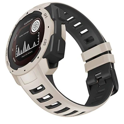 Image de WIIKAI Bracelet de Rechange en Silicone pour Garmin instinct,instinct Esport Bracelets Montre Rechange.(blanc noir)
