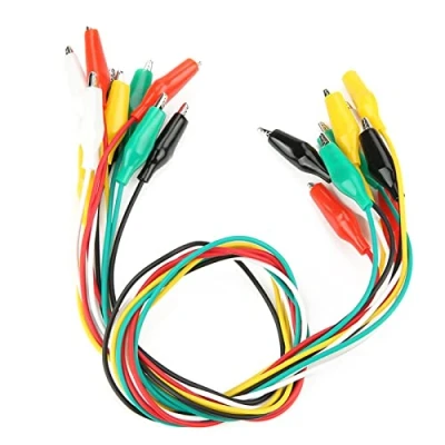 Image de 10pcs Pinces à Double Extrémité 50cm Cordons de Test Cable Clip Diamètre du Fil 2,5 mm Rouge Noir Blanc Jaune Vert