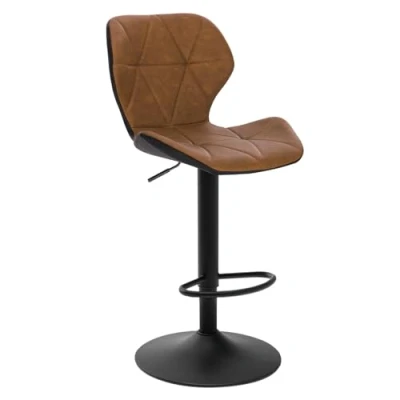 Image de EUGAD Lot de 1 Tabouret Bar réglable en Hauteur Similicuir,Tabouret comptoir Style rétro,Brun 0662BY