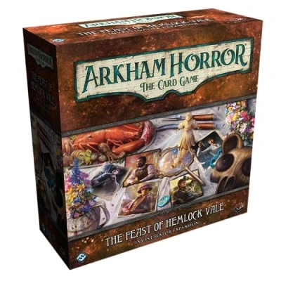 Image de Arkham Horror The Card Game Feast of Hemlock Vale Investigator Extension Face à des terreurs inconnues Lovecraftian Cooperative LCG, partir de 14 ans, 1 4 joueurs, 2 heures jeu,