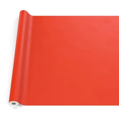 Image de ANRO Nappe en Toile cirée, Lavable, pour Table de Jardin, extérieur et intérieur, Bord coupé, Rouge, 240 x 140 cm