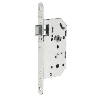 Image de Serrure MONOMAX NF Axe 50 Version Bec de Cane Réversible Coffre Galvanisé, Têtière Inox, Sans Gâche Modèle Encastrable pour Porte d&#039;Entrée Made in France Finition Noire THIRARD
