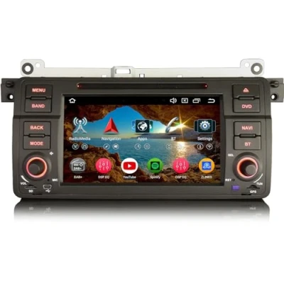 Image de Erisin 8 Core 4+64Go Android 13 Autoradio pour BMW Série 3 E46 Rover 75 M3 MG ZT Support GPS Sat Nav Carplay Auto DSP Bluetooth WiFi Dab+ TPMS
