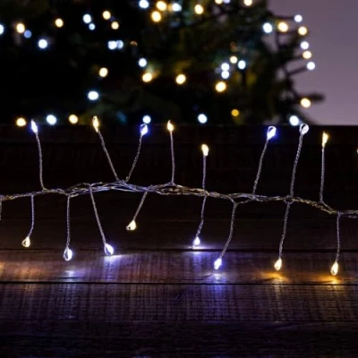 Image de FEERIC LIGHTS &amp; CHRISTMAS Boa Lumineux extérieur 2.5m 200 LED Blanc Chaud/Froid + transfo