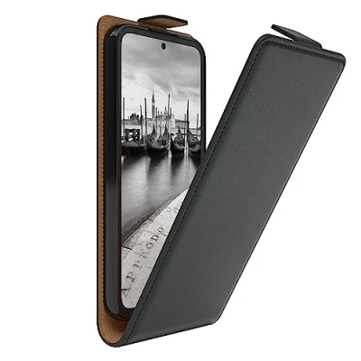 Image de EAZY CASE Étui de protection à rabat compatible avec Samsung Galaxy A54 À vertical En cuir synthétique Noir