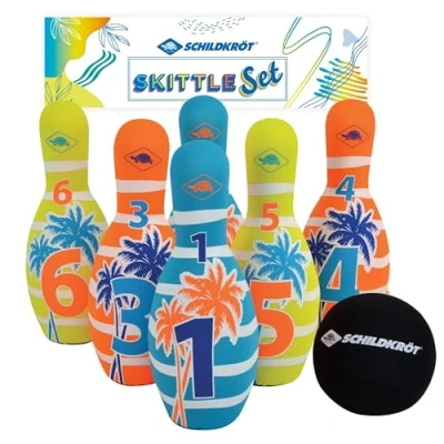 Image de Schildkröt Set de Bowling en Néoprène, 6 (21,5 cm), 1 Balle (Ø9 Jeu Quilles dans Un Sac Filet Refermable, 970149