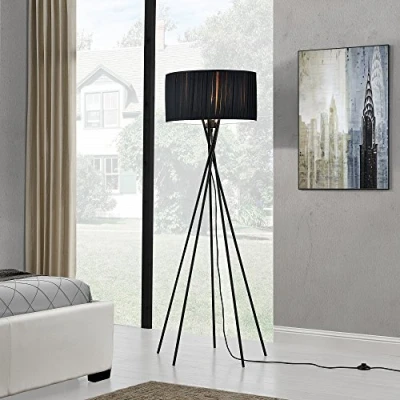 Image de lux.pro] lampadaire Black Mikado (1 x socle E27)(155 cm Ø 48 cm) lampe sur pied de plancher salon noir