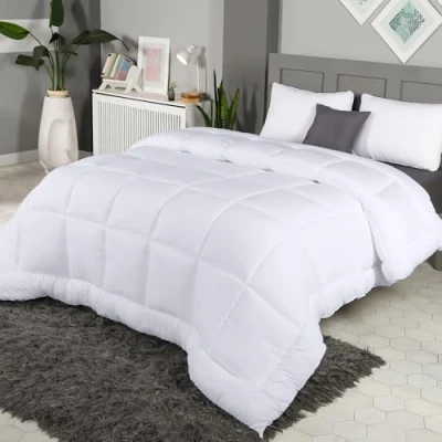 Image de Utopia Bedding Couette matelassée Alternative en Duvet Toutes Saisons Insert de avec languettes d&#039;angle Lavable Machine lit Blanc